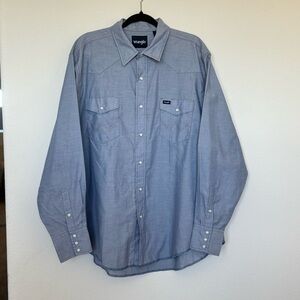 Wrangler Cowboy Long Sleeve Western pearl Snap Men's size 2XL (18x36)